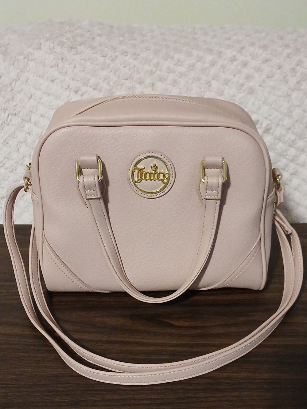 Juicy Couture Blush Pink Crossbody Dome Bag with Gold Logo